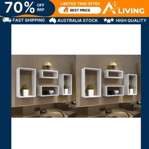 Wall Cube Shelves 8 pcs White Floating Storage Organizer Home Decor Displa 75971 - Picture 1 of 7