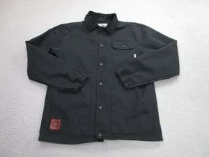 VANS Jacket Mens M Black Canvas Geoff Rowley Corduroy Collar Workwear Coat - Picture 1 of 13