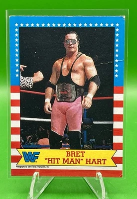 1987 Topps WWF Wrestling Stars Bret Hit Man Hart #1 Rookie RC Foto 1 de 3