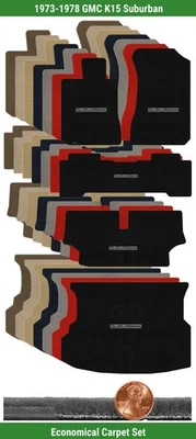 Juego de alfombrillas Velourtex personalizadas para '73-78 GMC K15 Suburban con logotipo (5 piezas) #NZB Foto 1 de 4