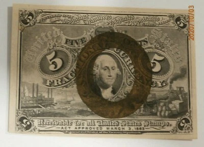 5 CENT FRACTIONAL CURRENCY FR 1232 CRISP UNCIRCULATED - Image 1 of 2