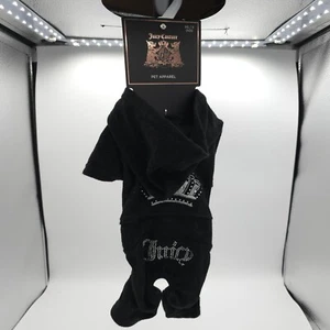 JUICY COUTURE perro negro felpa tela chándal ropa para mascotas (XS-S) - Imagen 1 de 5