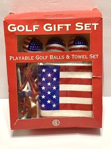 Sportibles America Red White & Blue Golf Balls Tees And Towel Gift Set - Picture 1 of 7