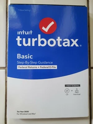 TurboTax Basic 2020 Desktop Tax Software, Federal Returns Only + Federal E-file  - Image 1 of 4