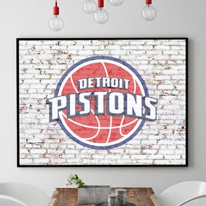 Detroit Pistons Wall Art Print NBA Gift Man Cave POSTER CANVAS - Picture 1 of 6