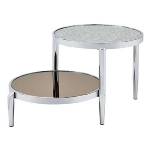 ACME Abbe Coffee Table in Glass and Chrome - Picture 1 of 5