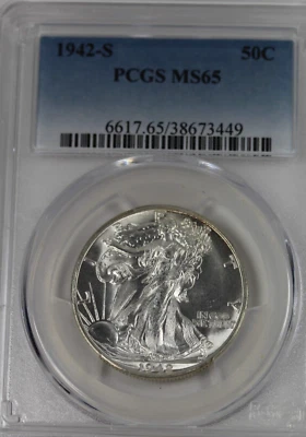 1942-S Walking Liberty Half Dollar PCGS MS65 - Image 1 of 4