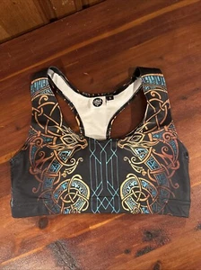 LUNAFIDE Loki Sports Crop Inspired Black Sports Bra Women’s Small Yoga Top - Picture 1 of 3