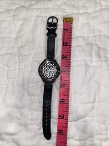 Brighton Ferrara Reversible black red band Watch $178 retail new battery - Picture 1 of 10