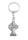 Cross Tombstone GT331 English Pewter on a Split Ring Keyring 