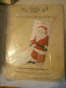 Etwas Besonderes gezähltes Kreuzstich Weihnachtsstrumpf Set offen aber komplett - Bild 1 von 4