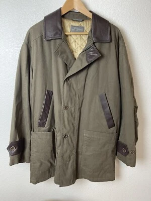 DE COLECCIÓN ZINGARO HOMBRE VERDE ACOLCHADO GABARDINA CHAQUETA CUERO LANA TALLA 40 BOLSILLO Foto 1 de 4