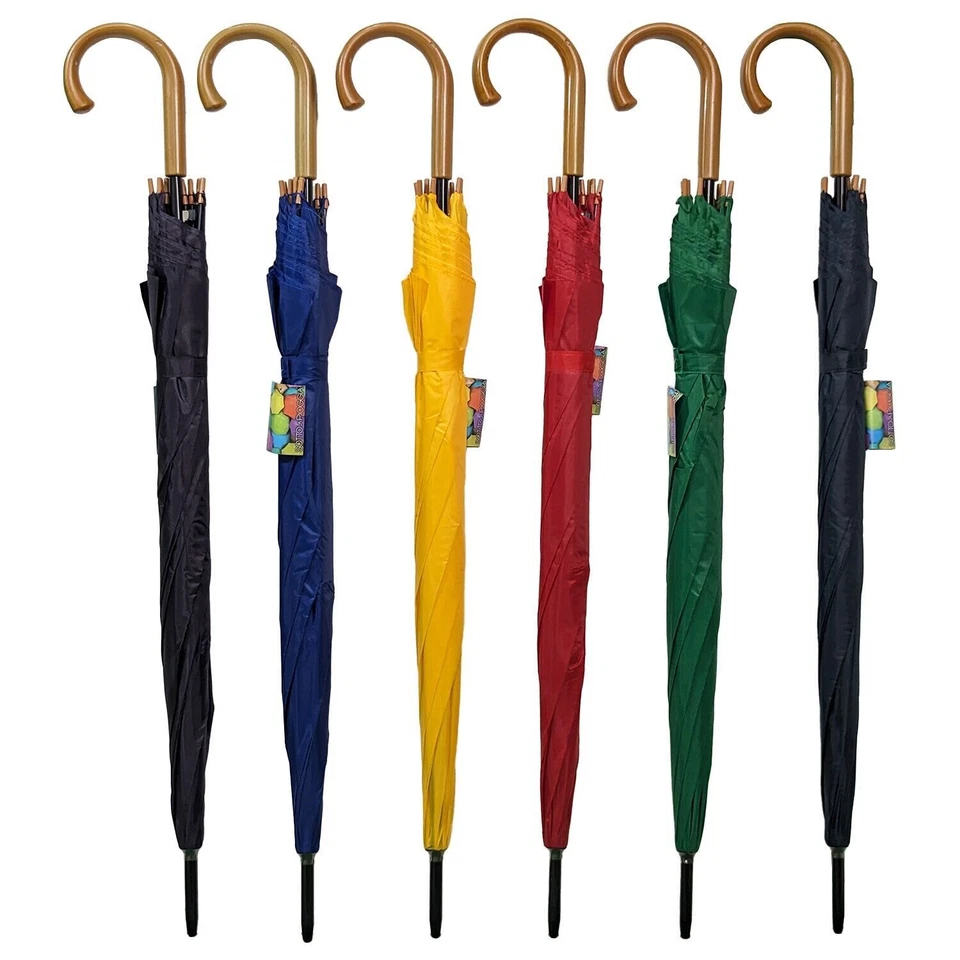 Ombrello Automatico Grande Colorato a Tinta Unita Colori Assortiti 8 Stecche - Immagine 1 di 4