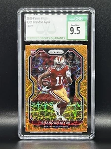 Brandon Aiyuk 2020 Panini Prizm #301 Orange Lazer Prizm Rookie CSG 9.5 GEM MINT - Picture 1 of 2