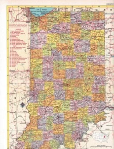 1953 Vintage Illinois Karte / 9x12 ideal zum Einrahmen / 70+ Jahre alt - Bild 1 von 1