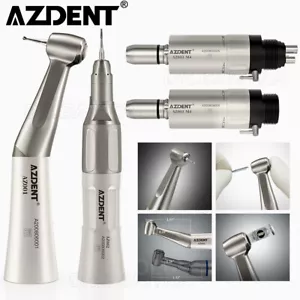 AZDENT Dental Slow Low Speed Handpiece Straight Contra Angle Air Motor 4/2Holes - Picture 1 of 29