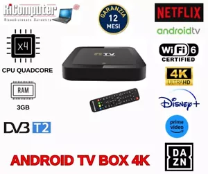 ANDROID TV BOX decoder dvb T2 android 4k netflix WIFI - Foto 1 di 1