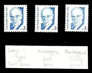 US 1986 SC#2170 &2170a PAUL DUDLEY WHITE POSTAGE STAMP SET OF 3 VARIETY MNH - Picture 1 of 1