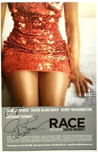 "RACE"" JAMES SPADER ELENCO FIRMADO CARTEL DE TARJETA DE VENTANA DE BROADWAY ~ TEATRO BARRYMORE" - Imagen 1 de 3