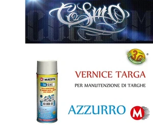 MACOTA VERNICE TARGA TARGHE SMALTO SPRAY BLU MANUTENZIONE RINNOVA AUTO - Foto 1 di 1