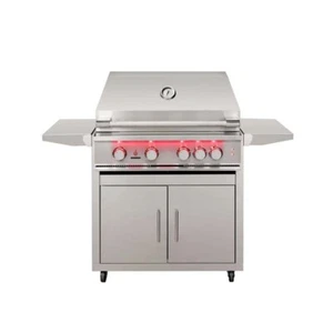 TF 32" 5 burner LP Grill, TF32-LP + cart w/shelves, Cart-TF32-DC Cast SS Burners - Picture 1 of 7