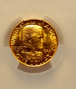 1922 GRANT STAR $1 GOLD COMMEMORATIVE . MS67 CACG, THE PREMIUM GRADING SERVICE - Picture 1 of 3