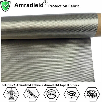 EMF Protection EMI RFID RF Blocking Magnetic Electrically Conductive Cu Fabric  - Image 1 of 4