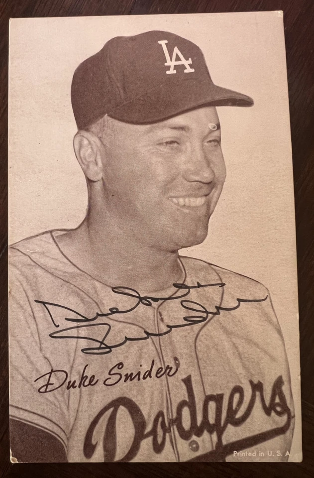 DUKE SNIDER AUTH. AUTOGRAPH EXHIBIT CARD 1950'S DODGERS - Image 1 of 1