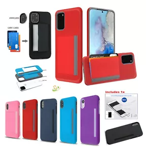 For Samsung Galaxy S20 ULTRA PLUS 3 Card Slots Wallet Case TPU Hard Slim Cover - Picture 1 of 36