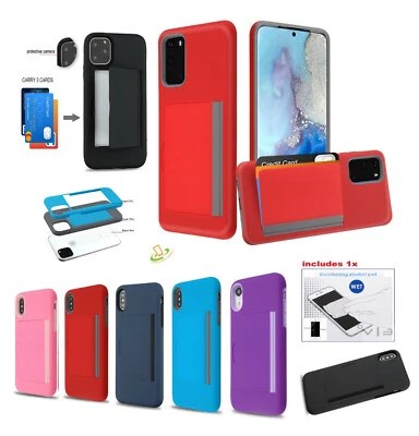 For Samsung Galaxy S20 ULTRA PLUS 3 Card Slots Wallet Case TPU Hard Slim Cover - Image 1 of 4