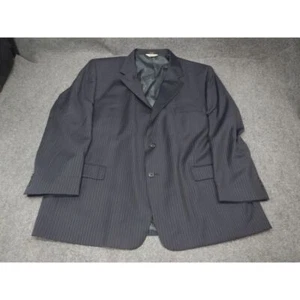 Joseph & Feiss Blazer 52R Pinstripe Blue Pinstripe Blazer Suit Jacket Wool *Flaw - Picture 1 of 22