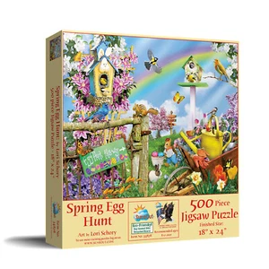 SunsOut Spring Egg Hunt 500 pc Easter Jigsaw Puzzle - Picture 1 of 5