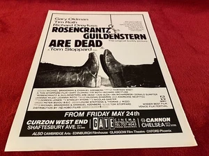 PAD12 MOVIE ADVERT 12X9 ROSENCRANTZ GUILDENSTERN ARE DEAD. GARY OLDMAN - Picture 1 of 1