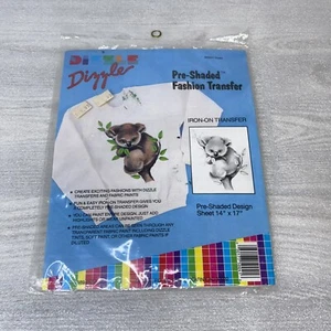 Dizzle Pre-Shaded Iron-On Fashion Transfer KOALA Design 14” x 17” Vintage NOS - Picture 1 of 4