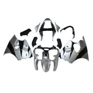 ABS Silver Black Fairing Kit For Kawasaki 2000 2001 2002 ZX6R Ninja Bodywork - Picture 1 of 8