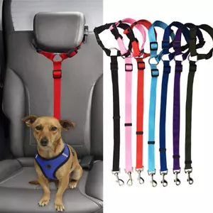 More details for pet dog adjustable travel seat belt car safety harnesses lead restraint strap