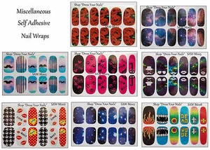 Nagelfolie Wraps Full Cover dünne DIY Aufkleber Party Abschlussball Schnurrbart Lippen Liebe Rose - Bild 1 von 9