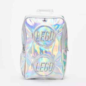 LEGO Mochila Holográfica Plata Lego Ladrillos 15 Pulgadas Bolsa de Libros - Nueva con Etiquetas - Imagen 1 de 5