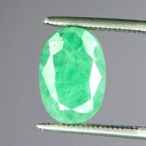 4ct Unheated Green Emerald Translucent Natural Earth Mined Faceted Oval Zambia - Picture 1 of 7
