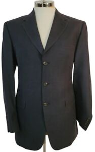 RALPH LAUREN Black Label Dark Blue Silk Wool Blend Sports Coat Blazer Jacket 42L