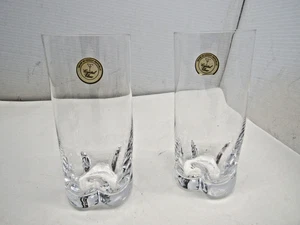 Two (2) Mouth Blown Crystal Hiball Glasses lead crystal, Czech Republic 14 Ounce - Picture 1 of 3