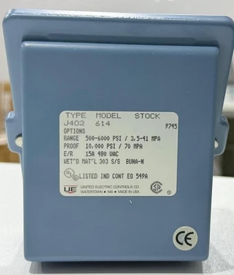 UNITED ELECTRIC CONTROLS CO.  TIPO MODELO STOCK J402-614 Foto 1 de 4