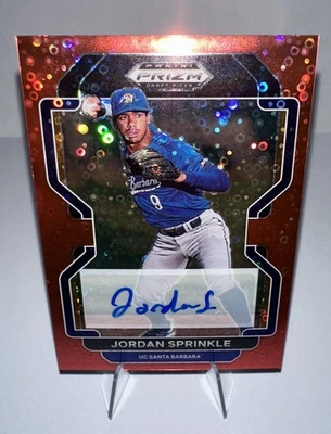 2022 Panini Prizm Draft Picks - Jordan Sprinkle #PDP131 Red Donut Circle... - Image 1 of 2