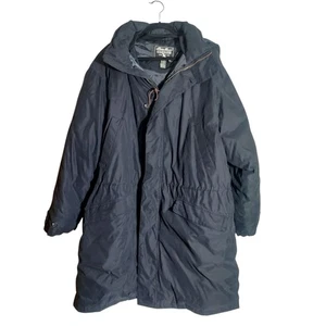 Eddie Bauer Goose Down Coat Jacket Puffer Men XXXL Navy Blue Heavy Oversized - Picture 1 of 6