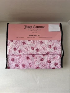 Juicy Couture Marble Hot Pink Juicy Princess Crown Tiara 6 Pc Queen Sheets NEW - Picture 1 of 4