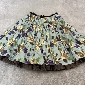 Lois CRAYON Faltenrock Damen M blau braun Blumen künstlerisch Fee Cottagecore - Bild 1 von 15