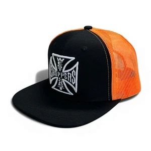 WEST COAST CHOPPERS FLATBILL CAP SCHWARZ/ORANGE - **BRANDNEU** - Bild 1 von 1