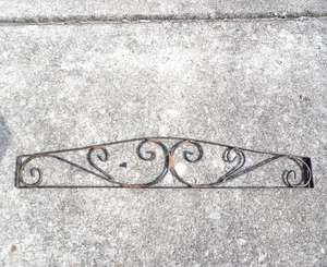 VINTAGE METAL ROD SCROLL 22" FENCE GATE MAILBOX TOPPER - Picture 1 of 4