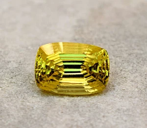 17.40 Ct Natural Yellow Sphene Master Cushion Cut Certified Premium Gemstone - Picture 1 of 8