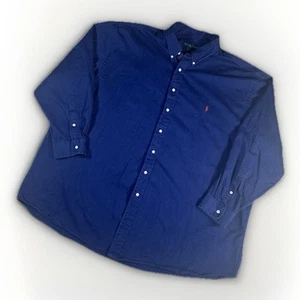 Camisa Polo Ralph Lauren Para Hombre 4XB 4x Azul Abotonada Manga Larga Poni Algodón - Imagen 1 de 8